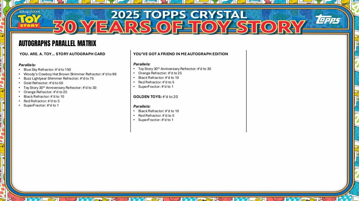 2025 topps Disney Crystal 30 Years of Toy Story Hobby Box Taass US