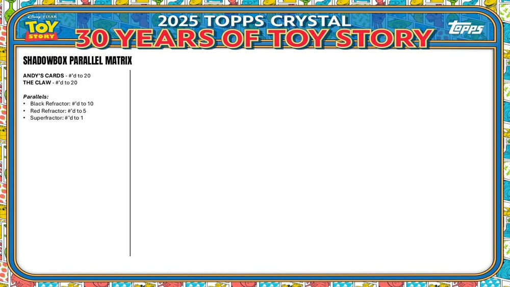 2025 topps Disney Crystal 30 Years of Toy Story Hobby Box Taass US