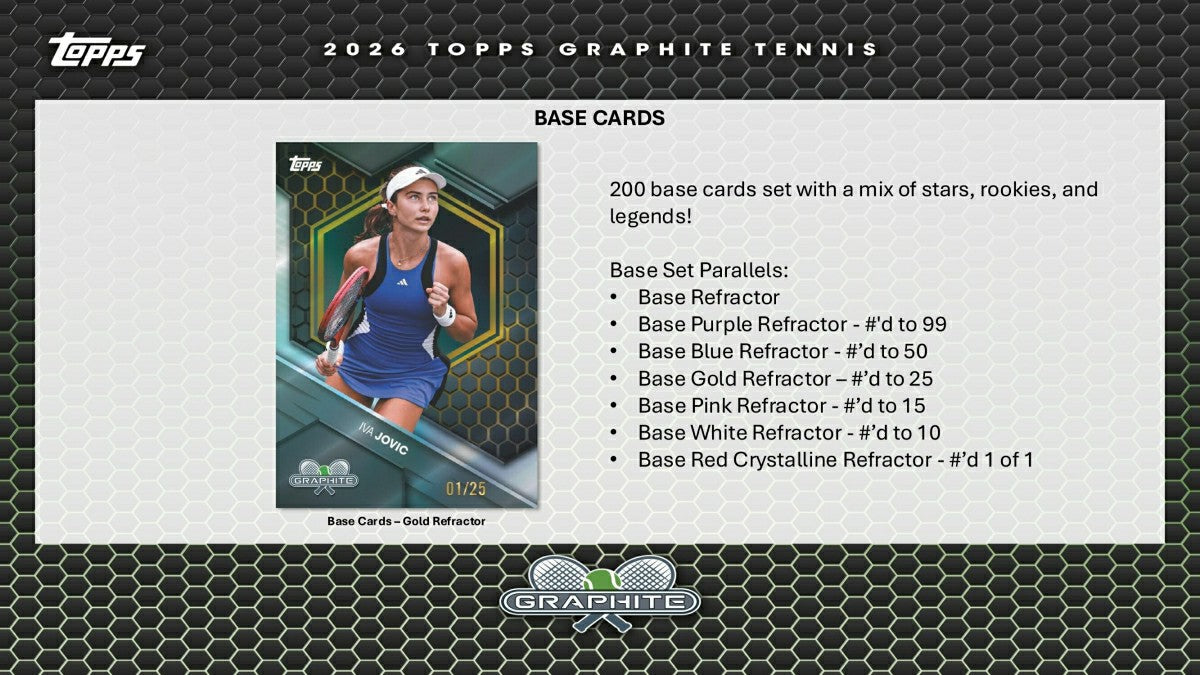 2026 Topps Graphite Tennis Hobby Box Taass US