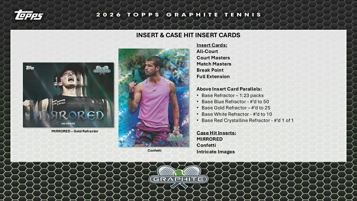 2026 Topps Graphite Tennis Hobby Box Taass US