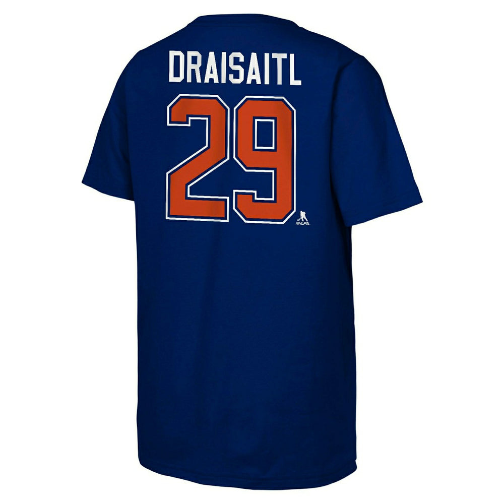 Leon Draisaitl #29 Edmonton Oilers Player NHL T-Shirt Navy (YOUTH) Lifestyle