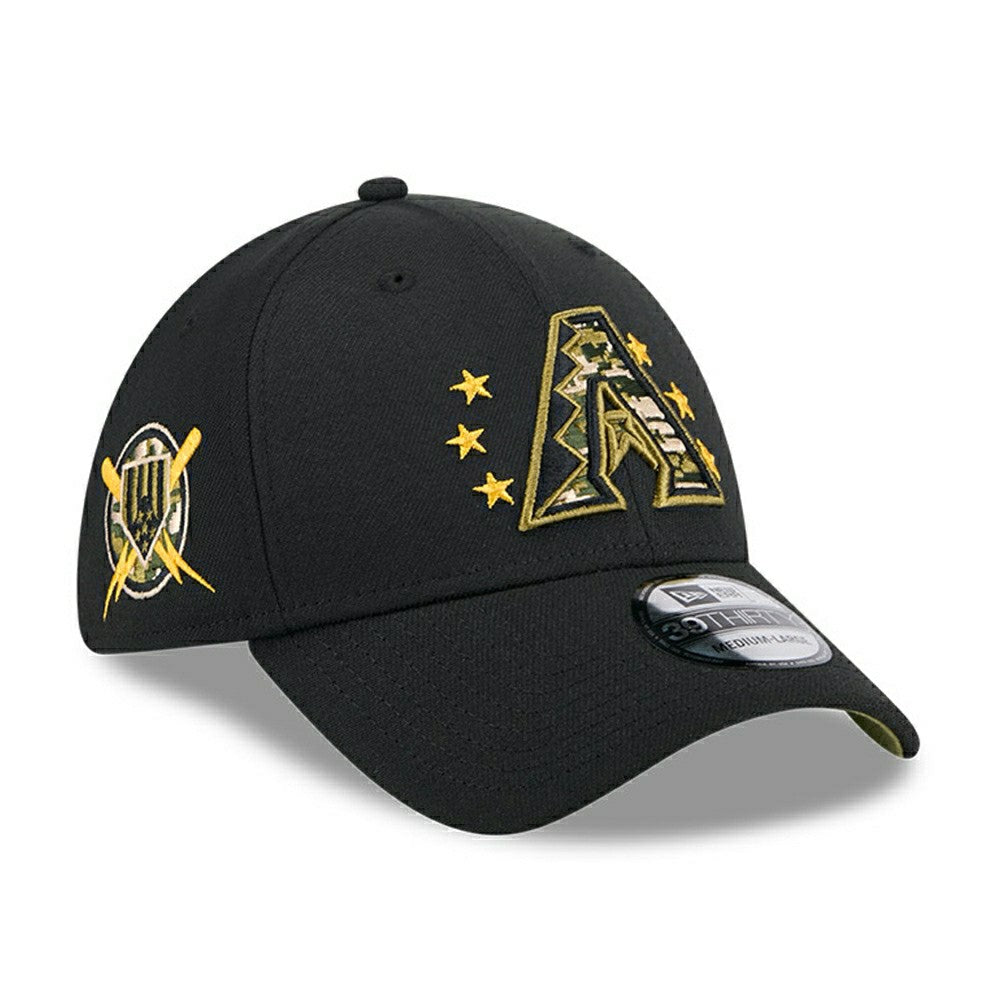 Arizona Diamondbacks 2024 MLB Armed Forces New Era 39THIRTY Flex Cap Black Fashion