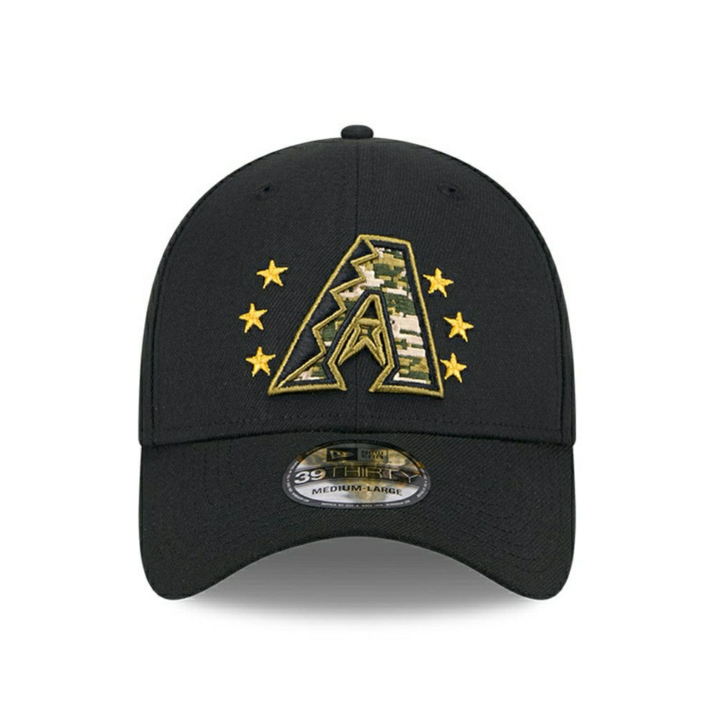 Arizona Diamondbacks 2024 MLB Armed Forces New Era 39THIRTY Flex Cap Black Fashion