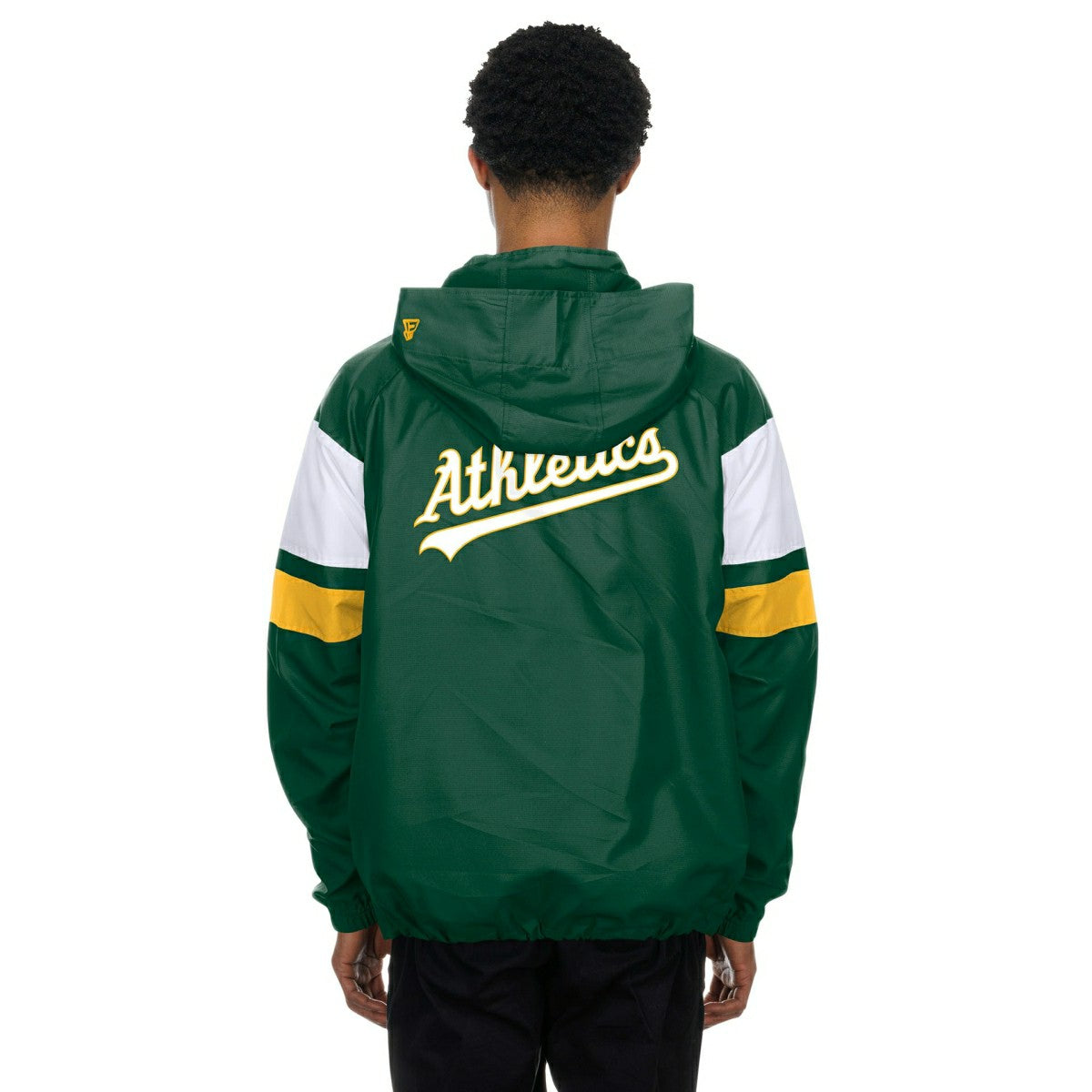 Athletics MLB Quarter Zip Windbreaker Jacket Green Taass sale