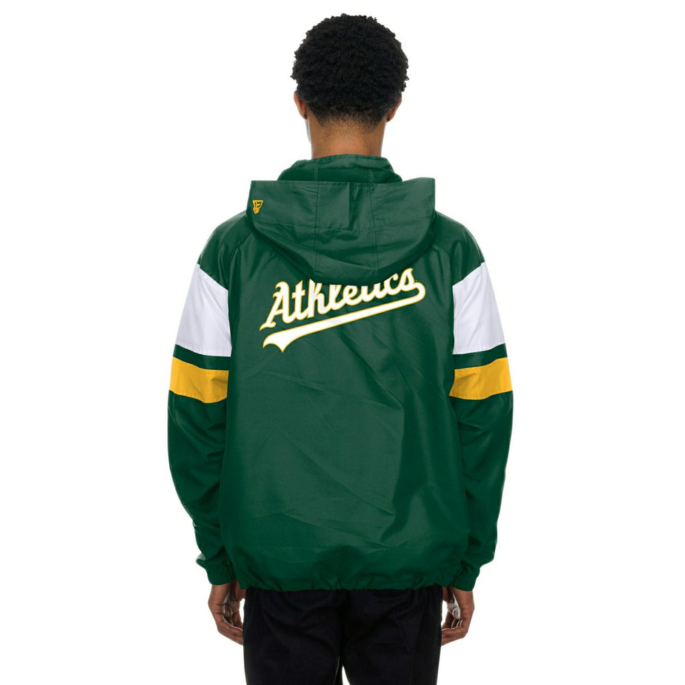 Athletics MLB Quarter Zip Windbreaker Jacket Green Taass sale
