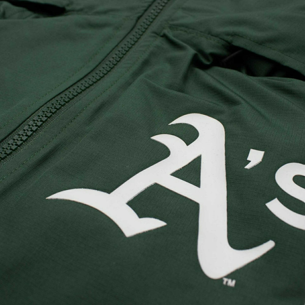 Athletics MLB Quarter Zip Windbreaker Jacket Green Taass sale