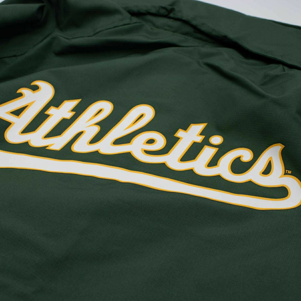 Athletics MLB Quarter Zip Windbreaker Jacket Green Taass sale