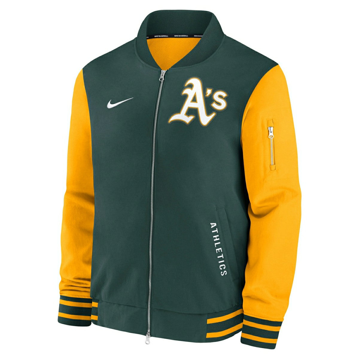 Athletics 2026 MLB Authentic Dugout Bomber Jacket Green Classic