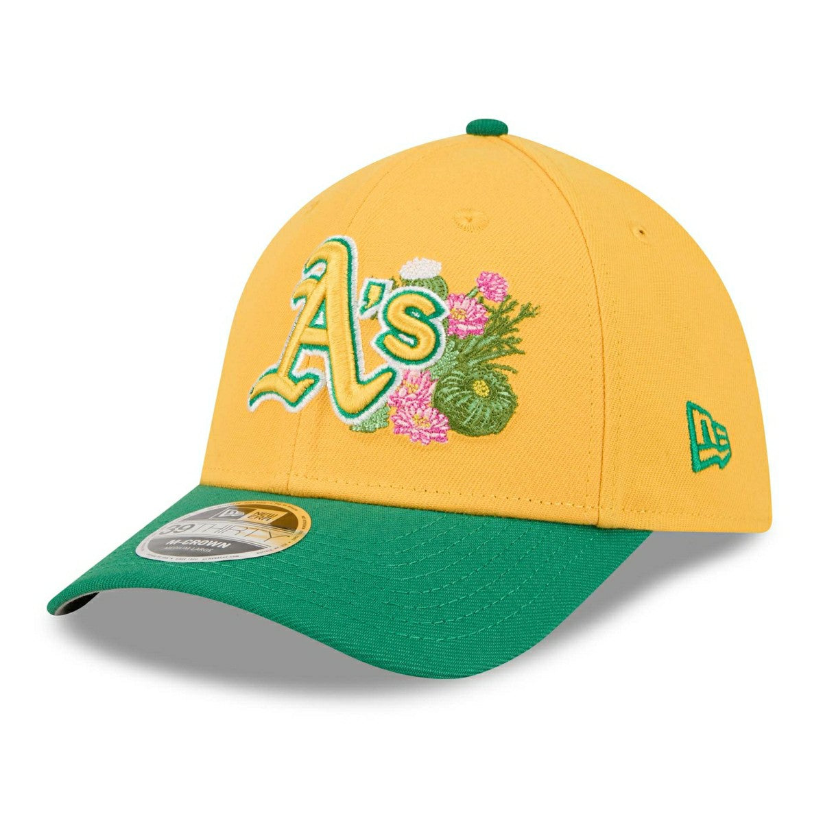 Athletics 2026 MLB Spring Training 39THIRTY M-Crown Flex Cap Yellow Lifestyle