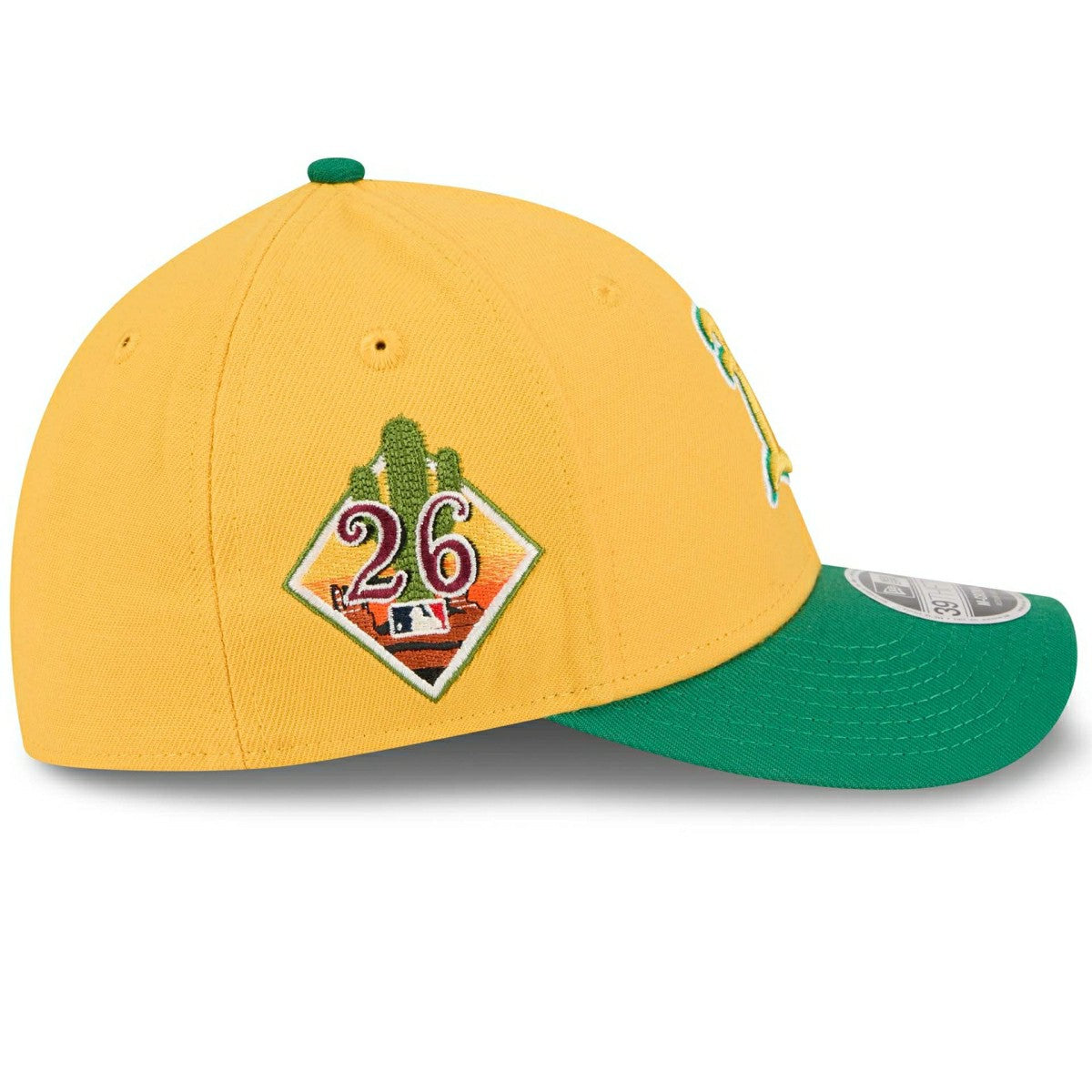 Athletics 2026 MLB Spring Training 39THIRTY M-Crown Flex Cap Yellow Lifestyle