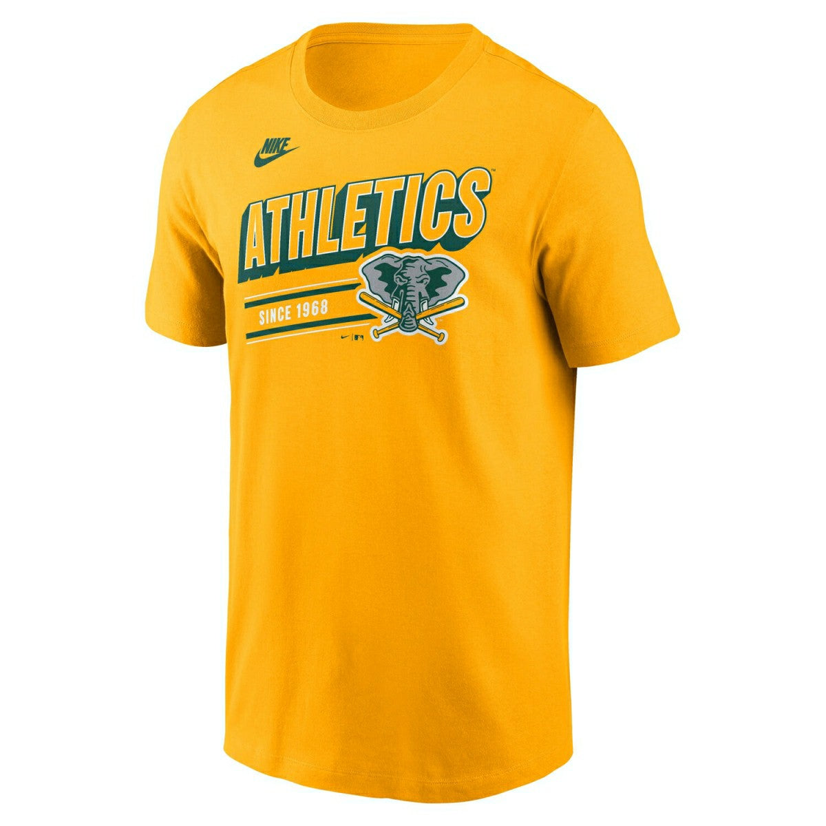 Oakland Athletics MLB Cooperstown Nike Cotton T-Shirt Yellow Taass for sale