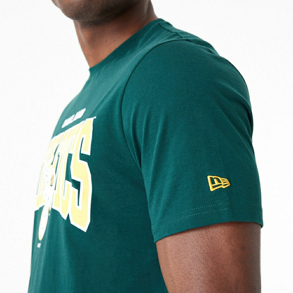 Oakland Athletics New Era Arch Wordmark MLB T-Shirt Green Classic