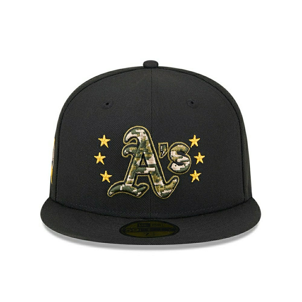Oakland Athletics 2024 MLB Authentic Armed Forces New Era 59FIFTY Fitted Cap Lifestyle
