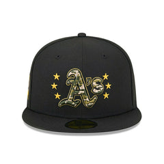 Oakland Athletics 2024 MLB Authentic Armed Forces New Era 59FIFTY Fitted Cap Lifestyle