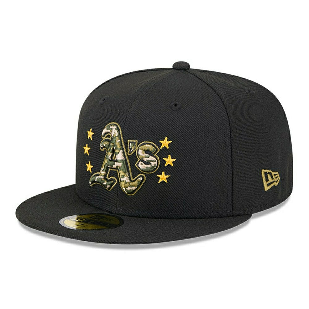 Oakland Athletics 2024 MLB Authentic Armed Forces New Era 59FIFTY Fitted Cap Lifestyle