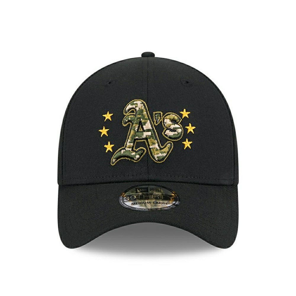 Oakland Athletics 2024 MLB Armed Forces New Era 39THIRTY Flex Cap Black Taass sale
