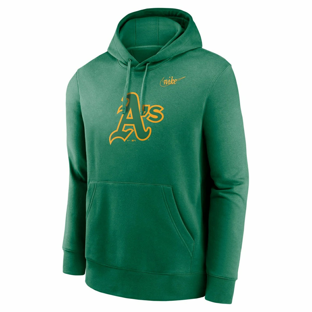Oakland Athletics Cooperstown Logo Nike Club Fleece MLB Hoodie Green Fashion