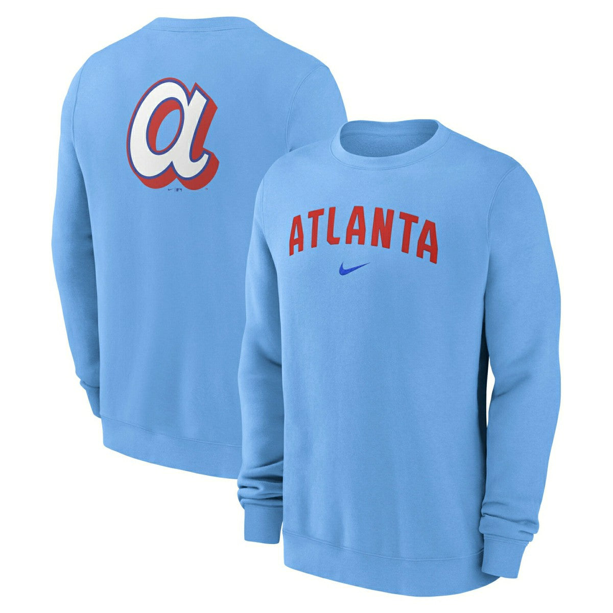 Atlanta Braves City Connect 2-Hit Club Crew Pullover Blue Classic