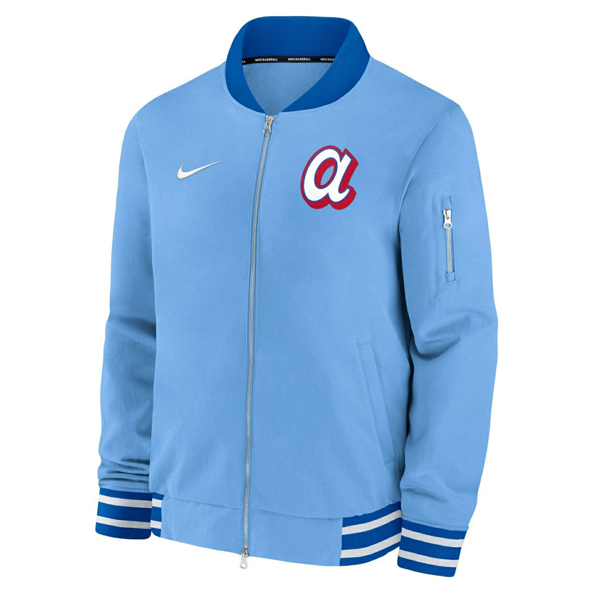 Atlanta Braves City Connect 2026 MLB Authentic Dugout Bomber Jacket Blue Lifestyle