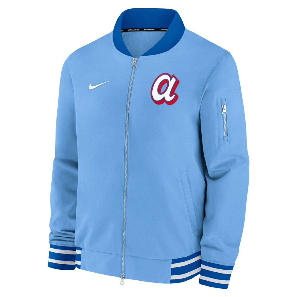 Atlanta Braves City Connect 2026 MLB Authentic Dugout Bomber Jacket Blue Lifestyle