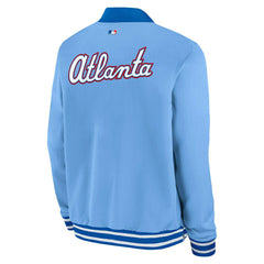 Atlanta Braves City Connect 2026 MLB Authentic Dugout Bomber Jacket Blue Lifestyle