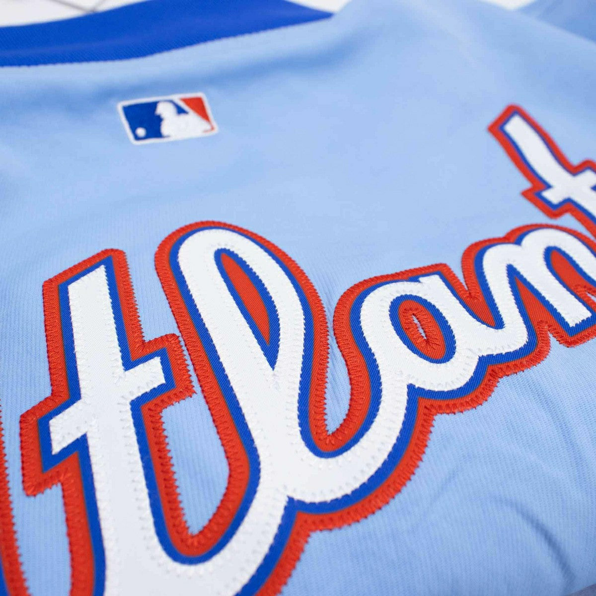 Atlanta Braves City Connect 2026 MLB Authentic Dugout Bomber Jacket Blue Lifestyle