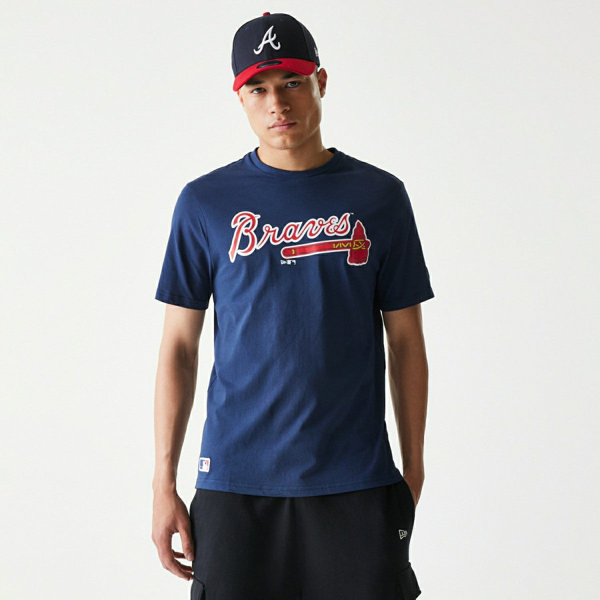 Atlanta Braves Team Logo MLB T-Shirt Navy Classic