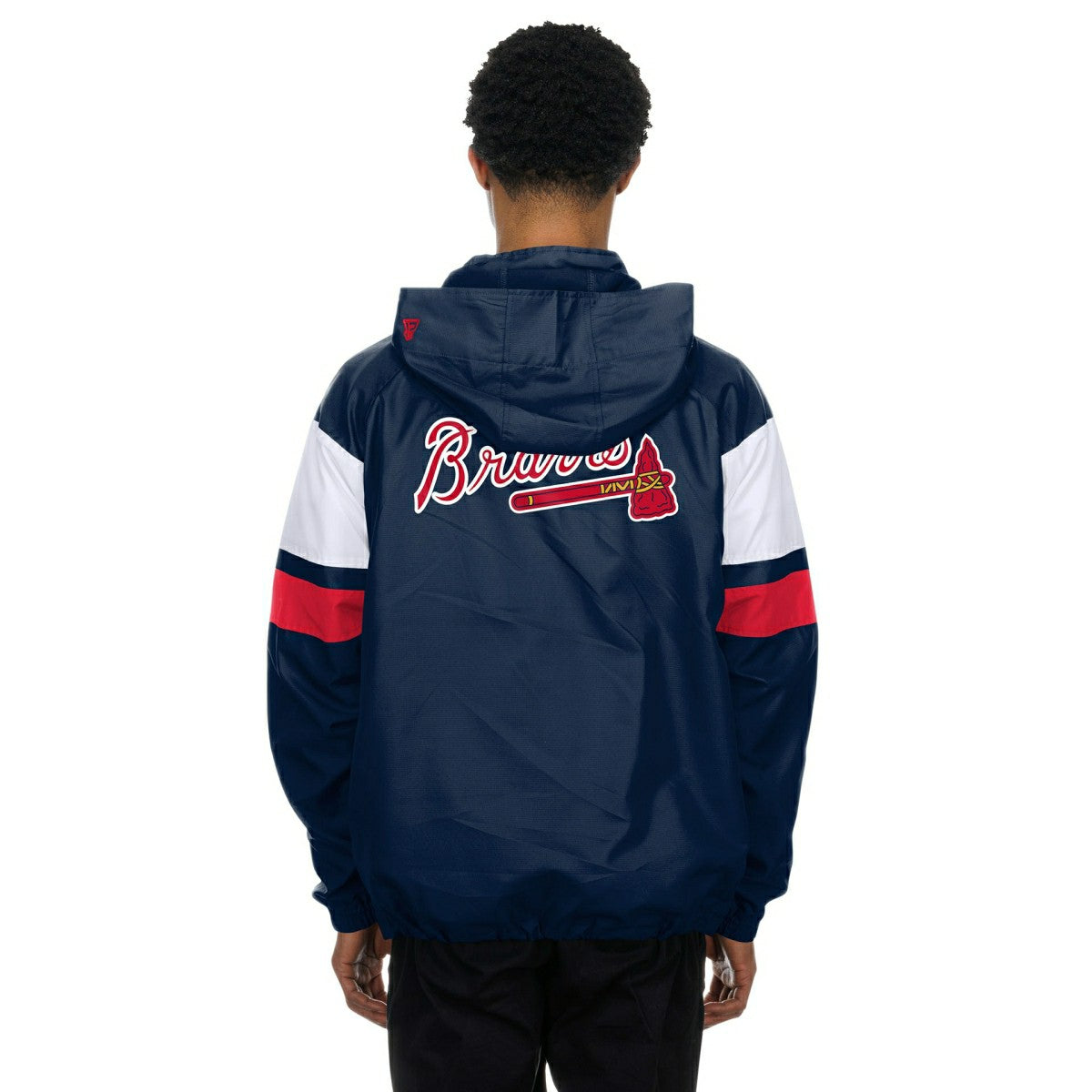 Atlanta Braves MLB Quarter Zip Windbreaker Jacket Navy Lifestyle