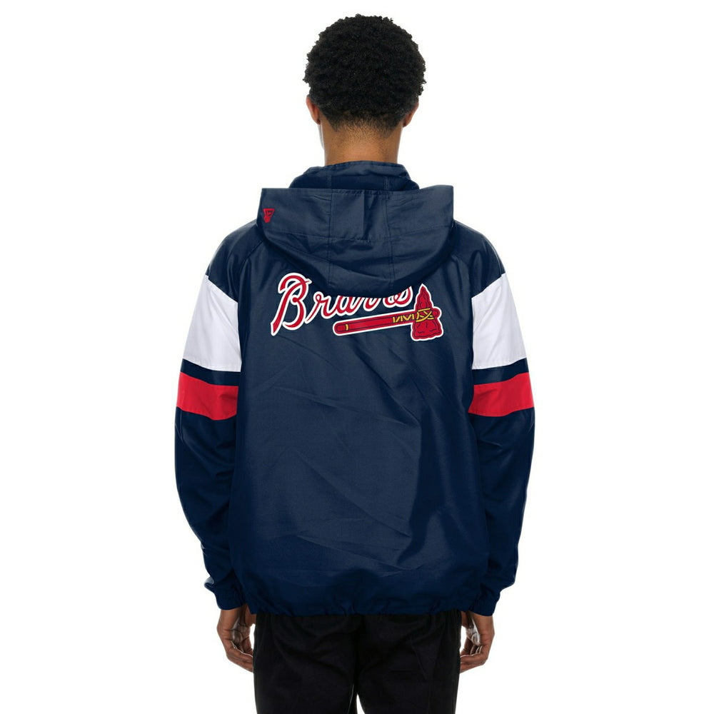 Atlanta Braves MLB Quarter Zip Windbreaker Jacket Navy Lifestyle