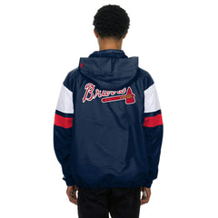 Atlanta Braves MLB Quarter Zip Windbreaker Jacket Navy Lifestyle