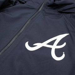 Atlanta Braves MLB Quarter Zip Windbreaker Jacket Navy Lifestyle
