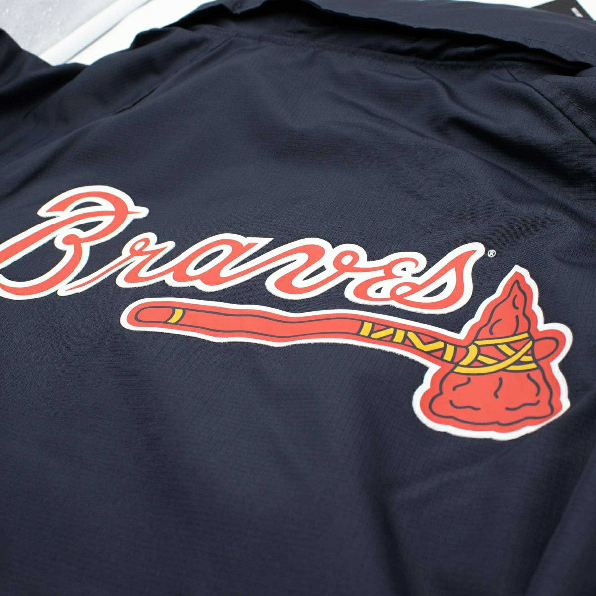 Atlanta Braves MLB Quarter Zip Windbreaker Jacket Navy Lifestyle