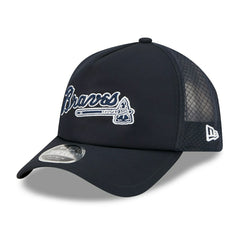 Atlanta Braves 2026 MLB Batting Practice 9FORTY APEX Trucker Cap Navy Taass for sale