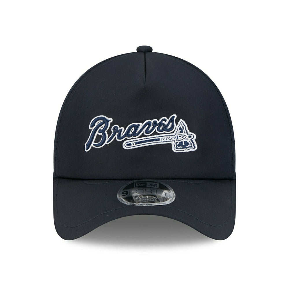 Atlanta Braves 2026 MLB Batting Practice 9FORTY APEX Trucker Cap Navy Taass for sale