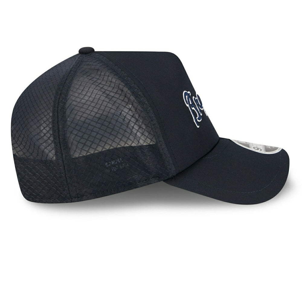 Atlanta Braves 2026 MLB Batting Practice 9FORTY APEX Trucker Cap Navy Taass for sale