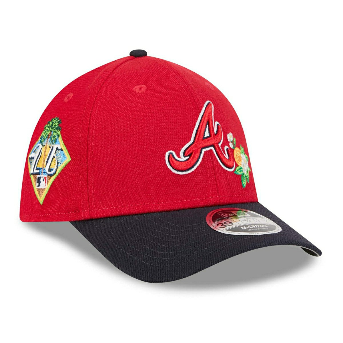Atlanta Braves 2026 MLB Spring Training 39THIRTY M-Crown Flex Cap Red Lifestyle