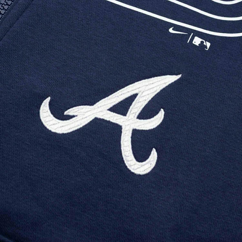 Atlanta Braves Knockout Script MLB Full-Zip Hoodie Navy Taass for sale