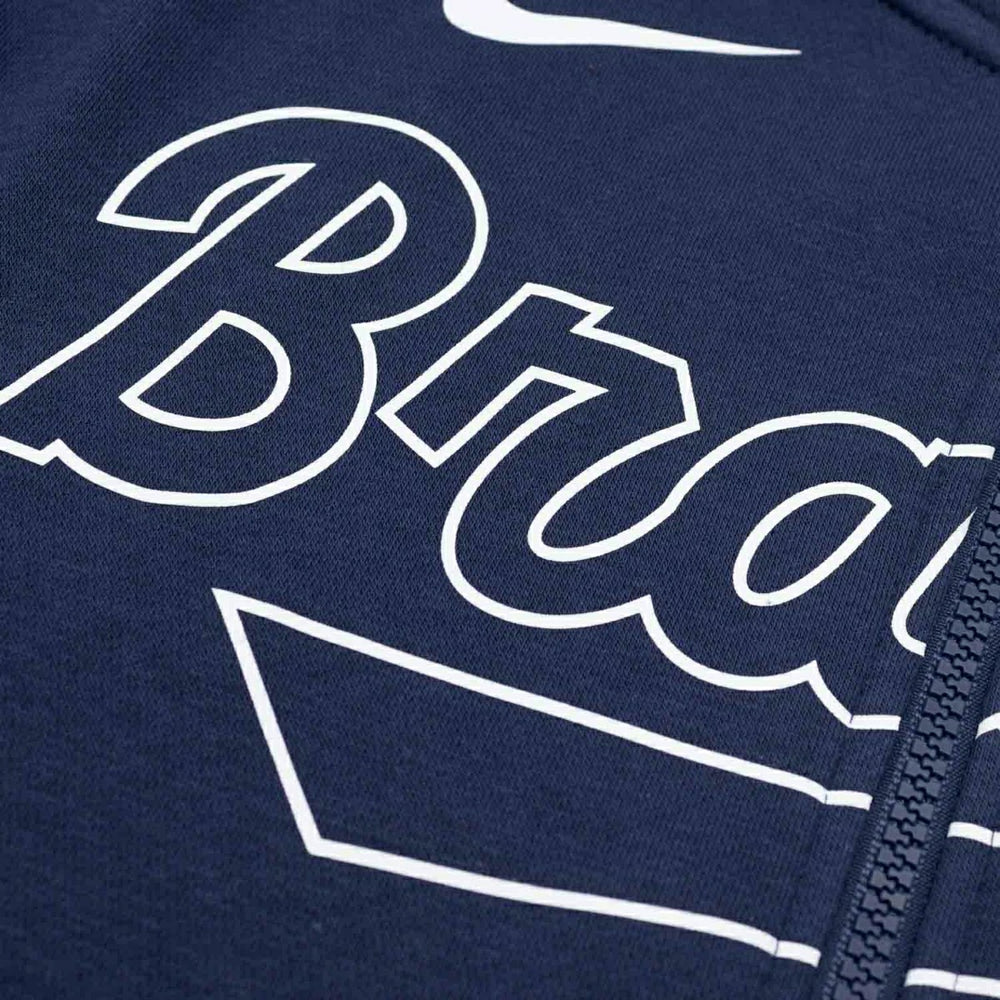 Atlanta Braves Knockout Script MLB Full-Zip Hoodie Navy Taass for sale