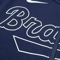 Atlanta Braves Knockout Script MLB Full-Zip Hoodie Navy Taass for sale