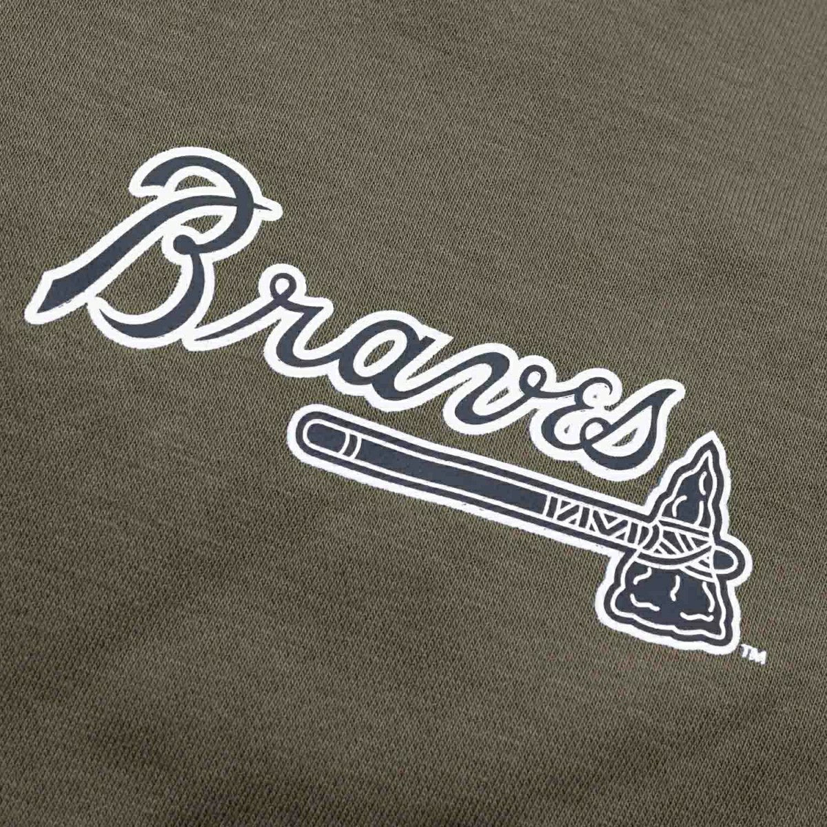 Atlanta Braves Backer '47 Burnside MLB Hoodie Sandalwood Lifestyle