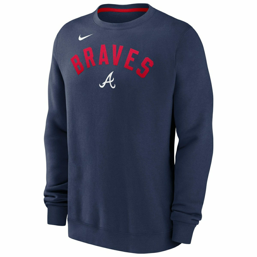Atlanta Braves Nike Classic Twill MLB Crewneck Pullover Navy Taass sale