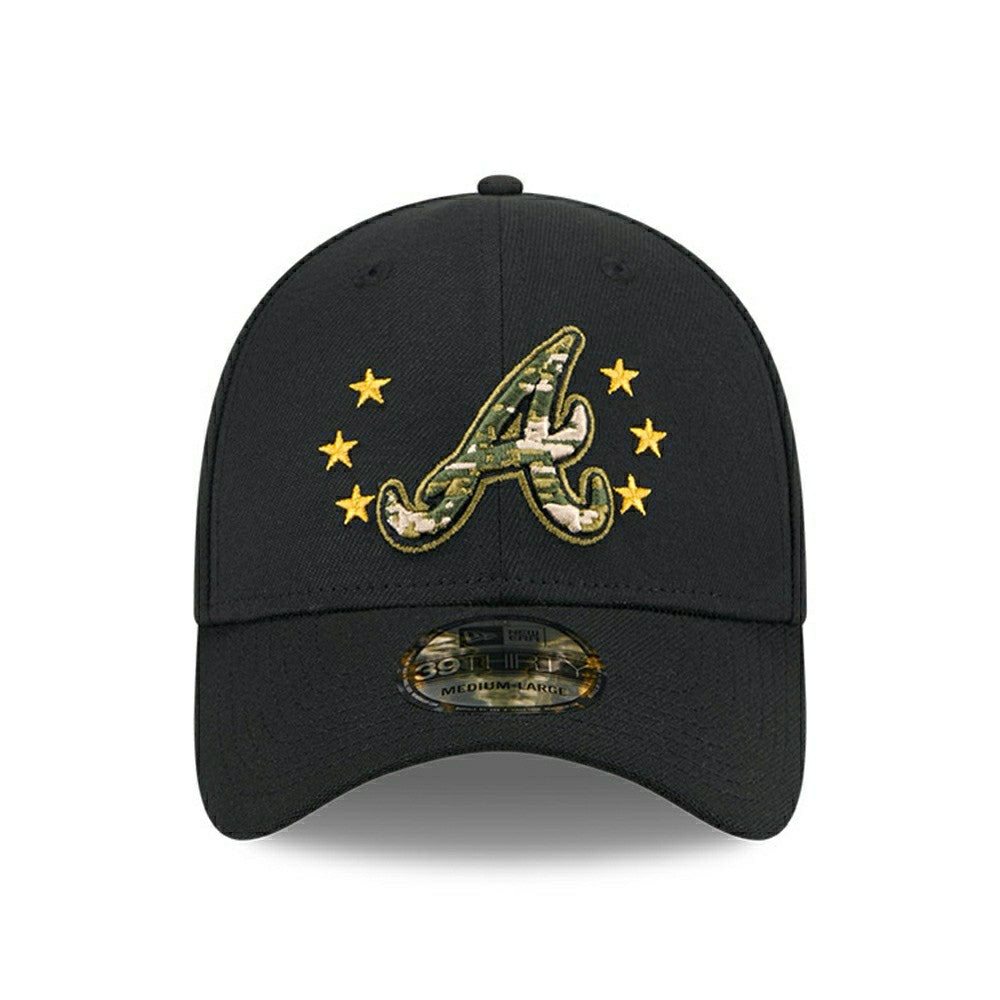 Atlanta Braves 2024 MLB Armed Forces New Era 39THIRTY Flex Cap Black Classic