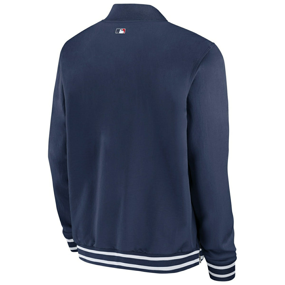 Atlanta Braves 2024 MLB Authentic Collection Nike Bomber Jacket Navy Taass for sale