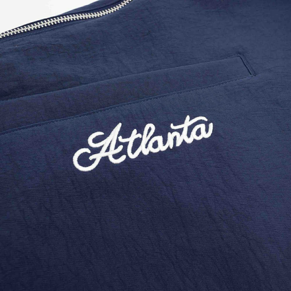 Atlanta Braves 2024 MLB Authentic Collection Nike Bomber Jacket Navy Taass for sale