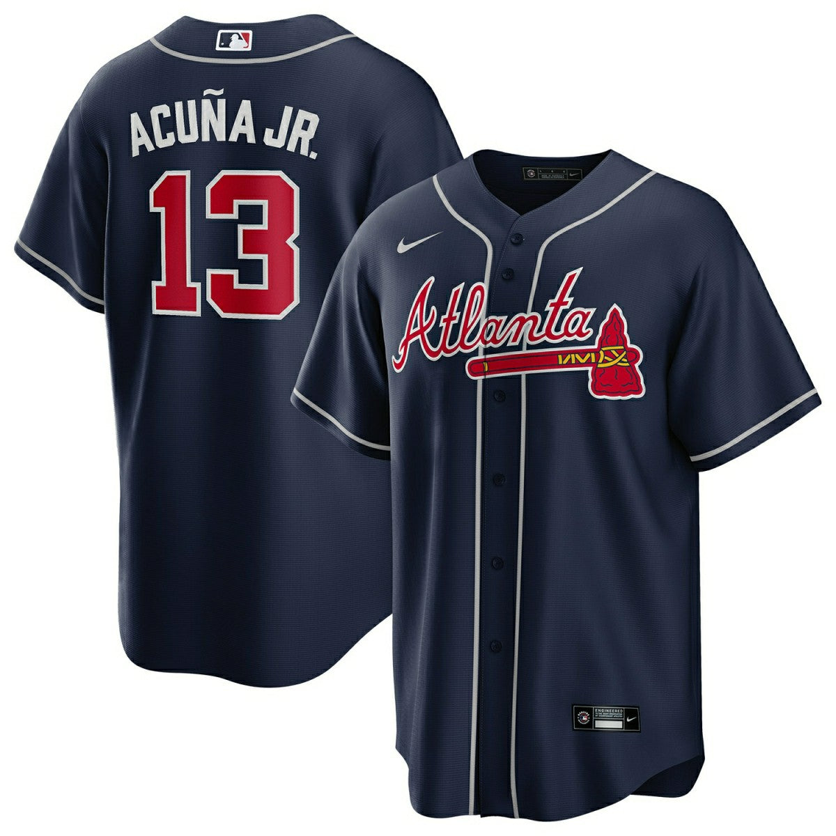 Ronald Acuña Jr. #13 Atlanta Braves Nike MLB Jersey Navy Fashion