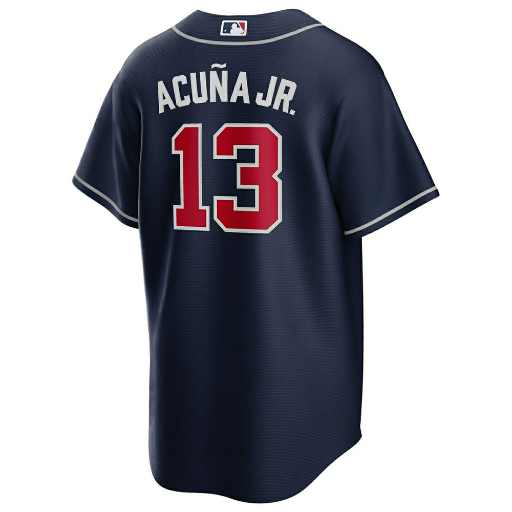 Ronald Acuña Jr. #13 Atlanta Braves Nike MLB Jersey Navy Fashion