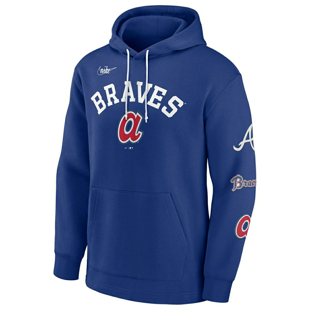 Atlanta Braves Nike Rewind Lefty MLB Hoodie Blue Taass for sale