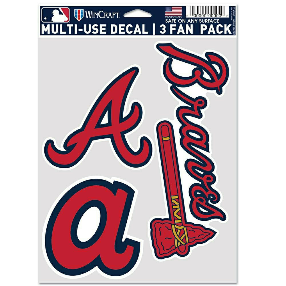 Atlanta Braves Multi-Use MLB Decals Set (3 Pcs.) Taass US