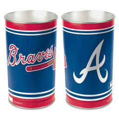 Atlanta Braves MLB Metal Wastebasket Taass sale