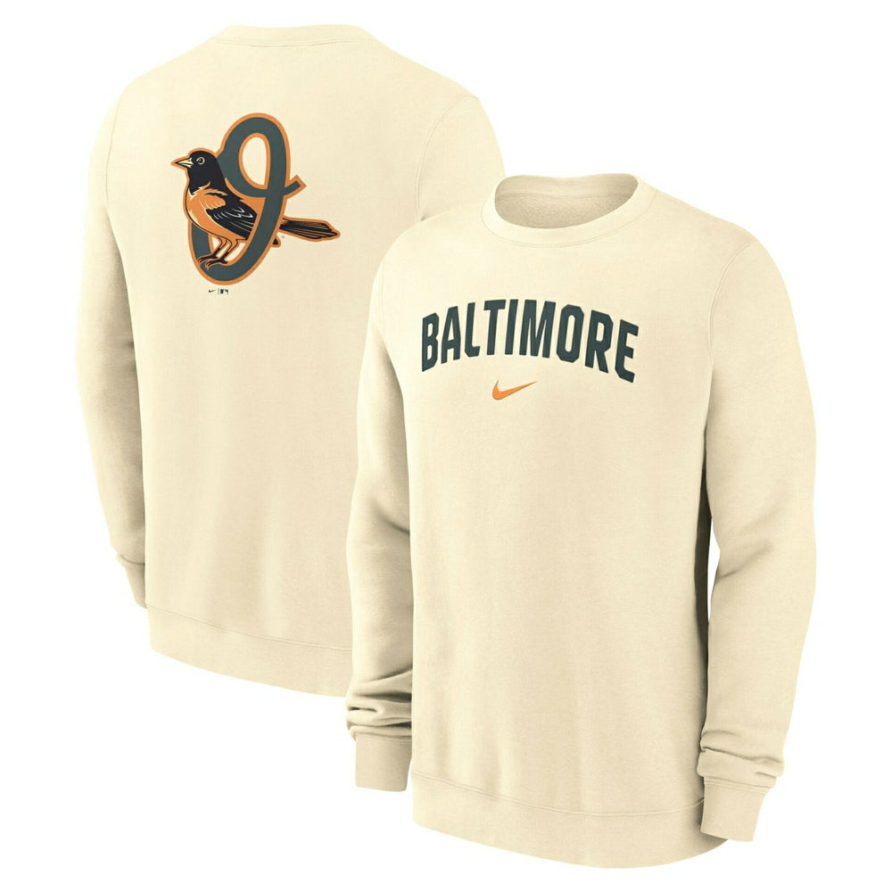 Baltimore Orioles City Connect 2-Hit Club Crew Pullover Natural Fashion